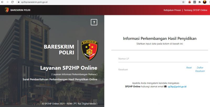 SP2HP Bareskrim Polri_
